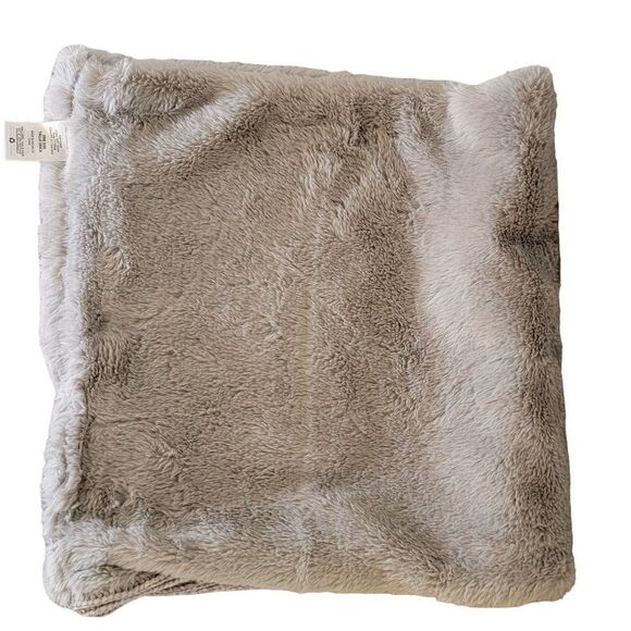 Reversible Faux Fur Knit Plush Neck Warmer Scarf Buff Gaiter Snood Soft Silver - Picture 1 of 7